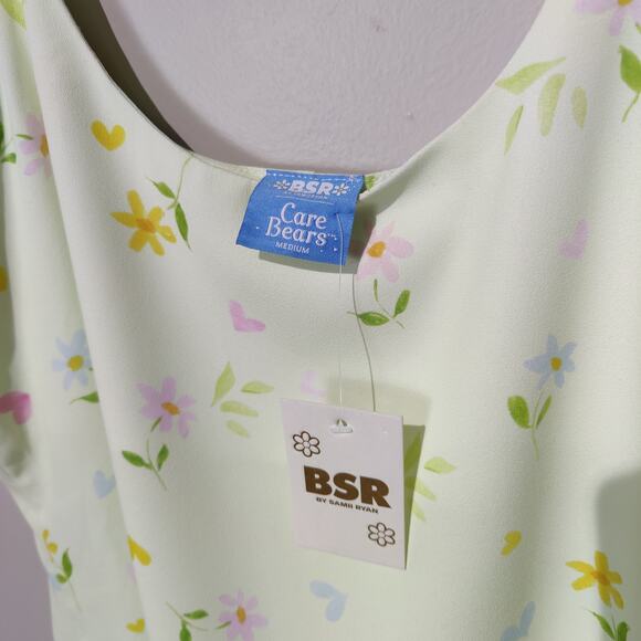 NWT Samii Ryan BSR x Care Bears Sz M Sweetness Green Slip Dress Floral - Picture 6 of 10